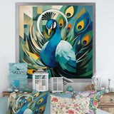 Green Blue Peacock Cubist Peacock Cubism - Peacock Wall Art Prints