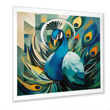 Green Blue Peacock Cubist Peacock Cubism - Peacock Wall Art Prints