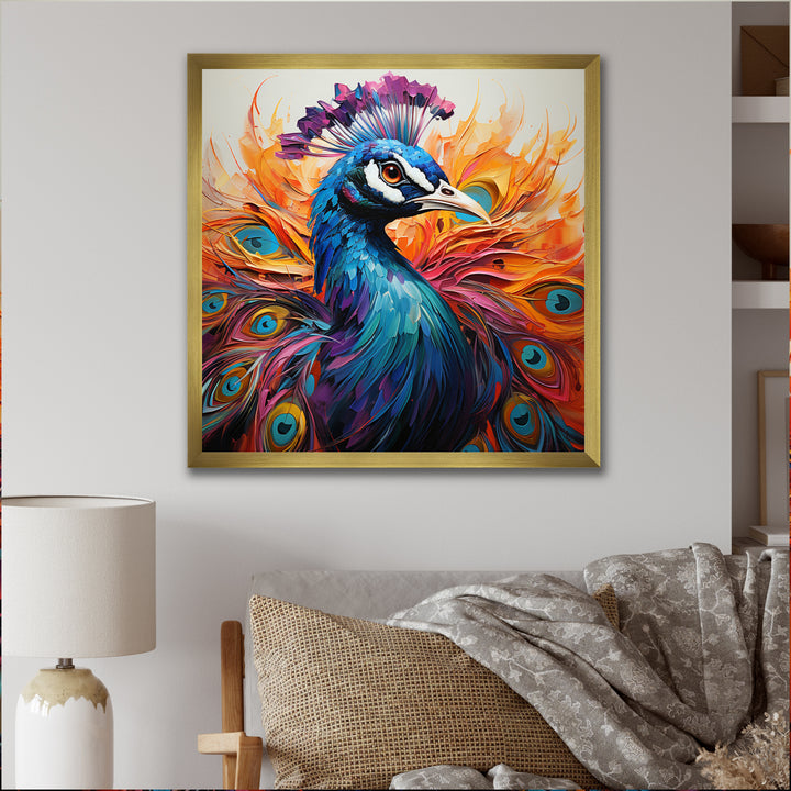 Red Peacock Fauvist Peacock Fauvism - Red Peacock Wall Art