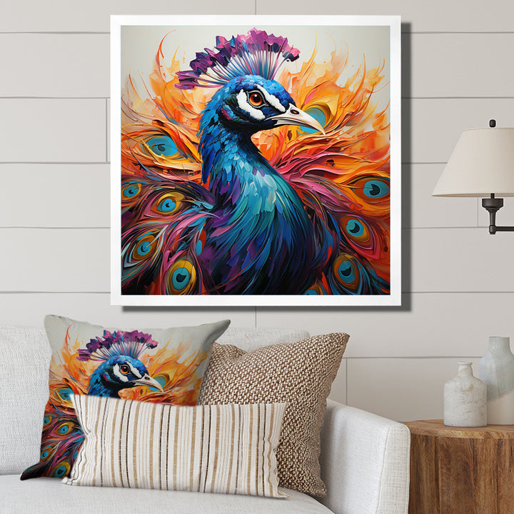 Red Peacock Fauvist Peacock Fauvism - Red Peacock Wall Art