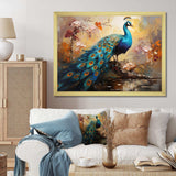 Peacock Expressionist Portrait III - Animals Canvas Wall Art