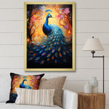 Blue Peacock Luminous - Peacock Home Decor Art