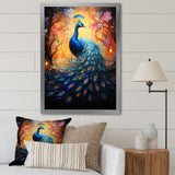 Blue Peacock Luminous - Peacock Home Decor Art