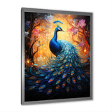 Blue Peacock Luminous - Peacock Home Decor Art