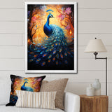 Blue Peacock Luminous - Peacock Home Decor Art