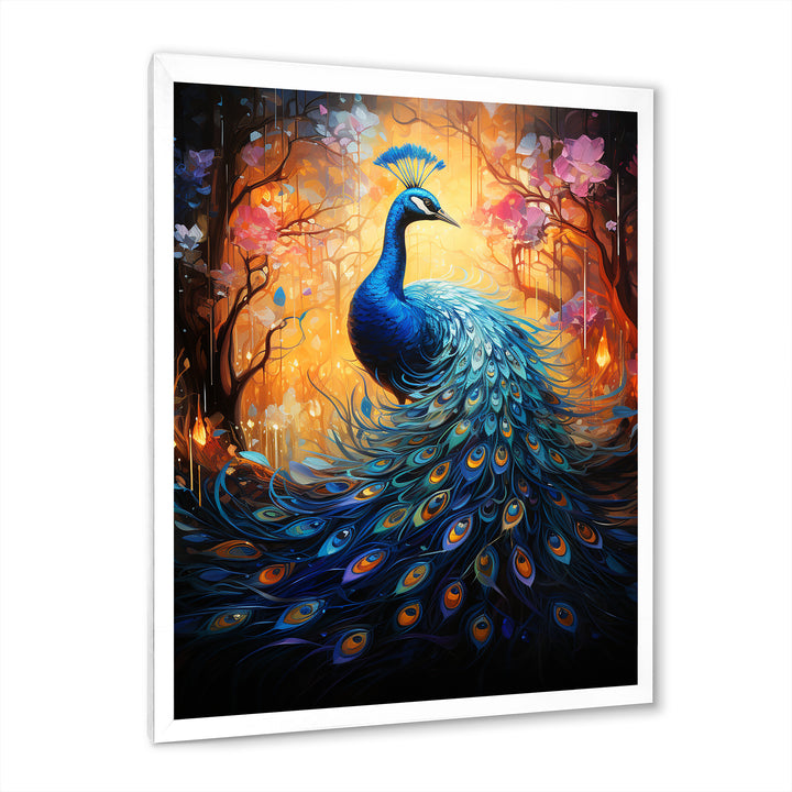 Blue Peacock Luminous - Peacock Home Decor Art