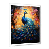 Blue Peacock Luminous - Peacock Home Decor Art