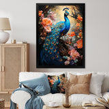 Peacock Luminous - Peacock Living Room Wall Art
