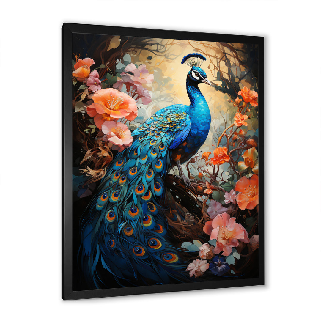 Peacock Luminous - Peacock Living Room Wall Art