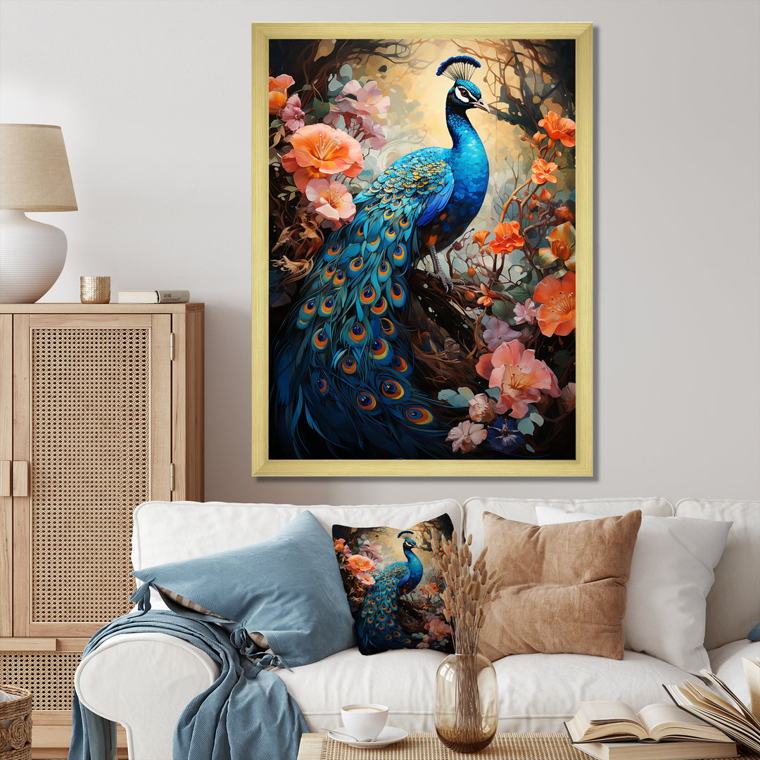 Peacock Luminous - Peacock Living Room Wall Art