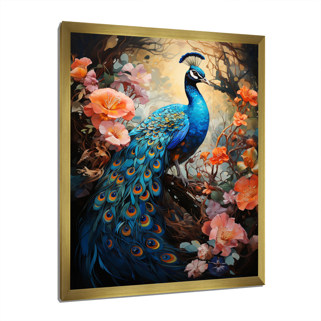 Peacock Luminous - Peacock Living Room Wall Art