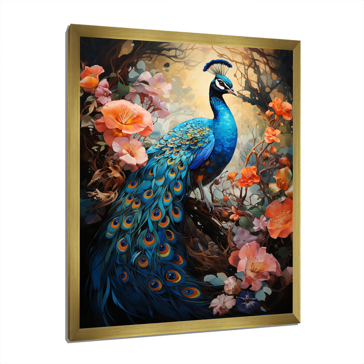 Peacock Luminous - Peacock Living Room Wall Art