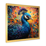 Teal Peacock Pointillist Peacock Pointillism - Peacock Canvas Wall Art
