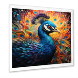 Teal Peacock Pointillist Peacock Pointillism - Peacock Canvas Wall Art