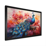 Red Blue Peacock Representation Multicolored Acrylic - Peacock Wall Art Prints