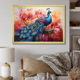 Red Blue Peacock Representation Multicolored Acrylic - Peacock Wall Art Prints