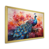 Red Blue Peacock Representation Multicolored Acrylic - Peacock Wall Art Prints