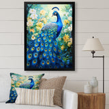 Teal Peacock Symbolist - Peacock Wall Art Prints