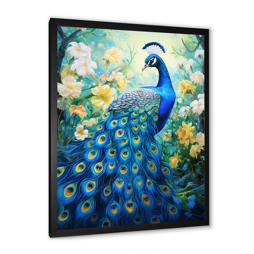 Teal Peacock Symbolist - Peacock Wall Art Prints