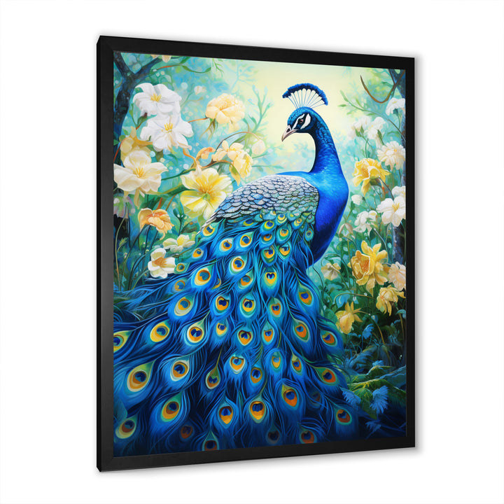 Teal Peacock Symbolist - Peacock Wall Art Prints