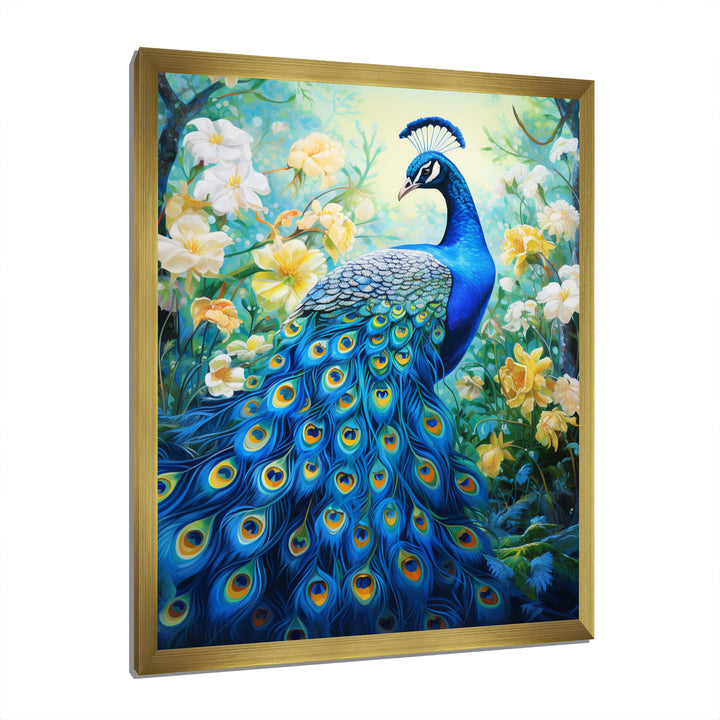 Teal Peacock Symbolist - Peacock Wall Art Prints