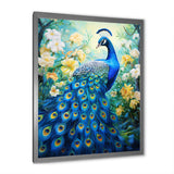 Teal Peacock Symbolist - Peacock Wall Art Prints