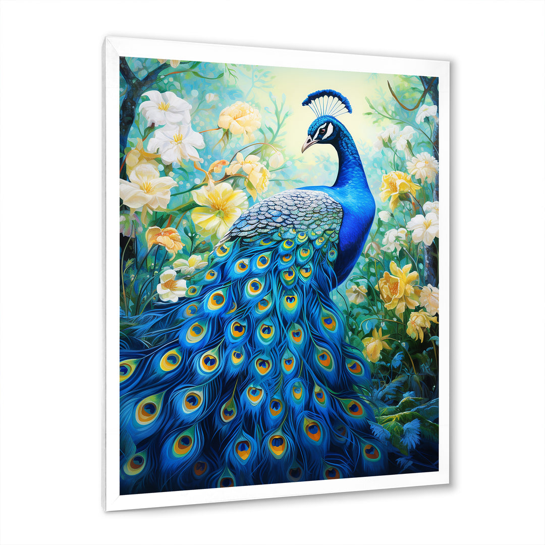 Teal Peacock Symbolist - Peacock Wall Art Prints