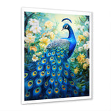 Teal Peacock Symbolist - Peacock Wall Art Prints