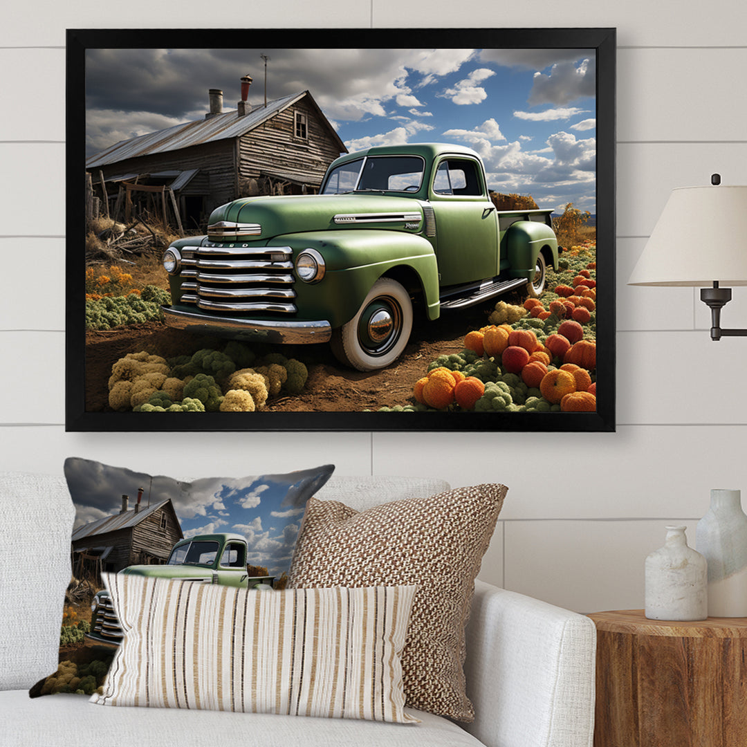 Pickup Truck Country Charm I - Pickup Truck Canvas Wall Art