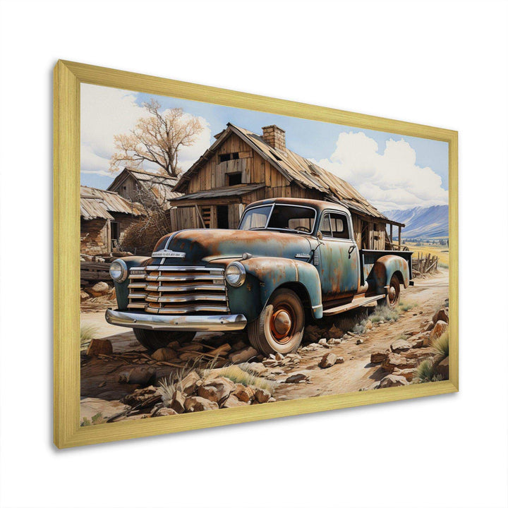 Farm Pickup Truck Elegance - Transportation Canvas Wall Art