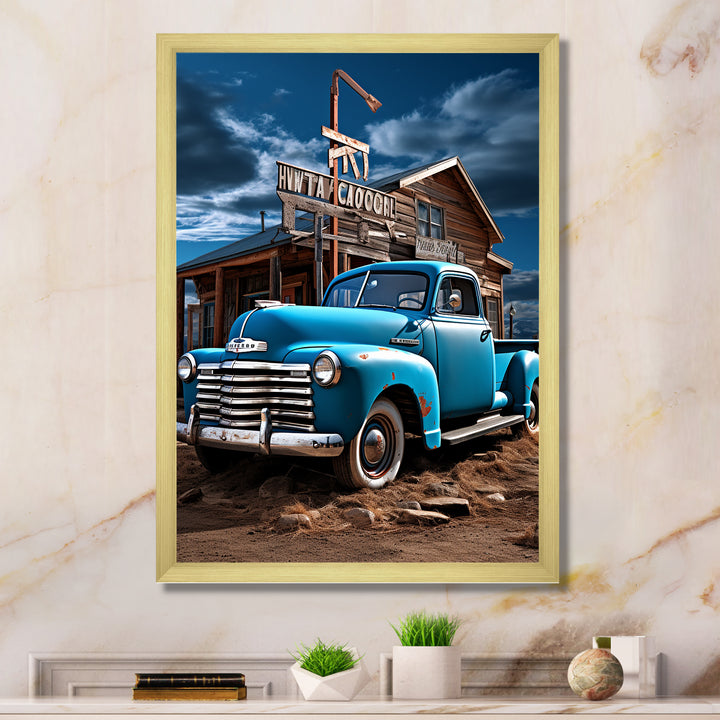 Pickup Truck Roadside Nostalgia - Pickup Truck Canvas Wall Art