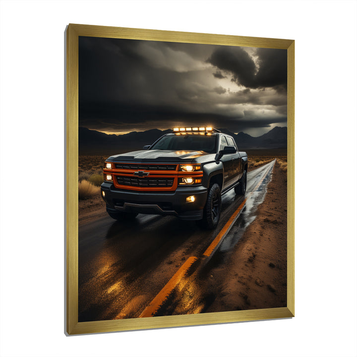Pickup Truck By The Storm - Pickup Truck Canvas Wall Art