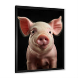 Pink Curious Snout Pig - Pig Large Canvas Wall Art