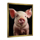 Pink Curious Snout Pig - Pig Large Canvas Wall Art
