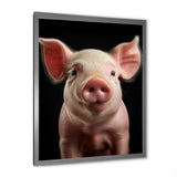 Pink Curious Snout Pig - Pig Large Canvas Wall Art