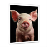 Pink Curious Snout Pig - Pig Large Canvas Wall Art