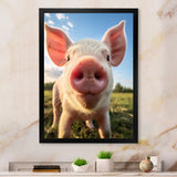 Pink Pig Curious Snout Pig - Pig Home Decor Art