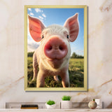Pink Pig Curious Snout Pig - Pig Home Decor Art