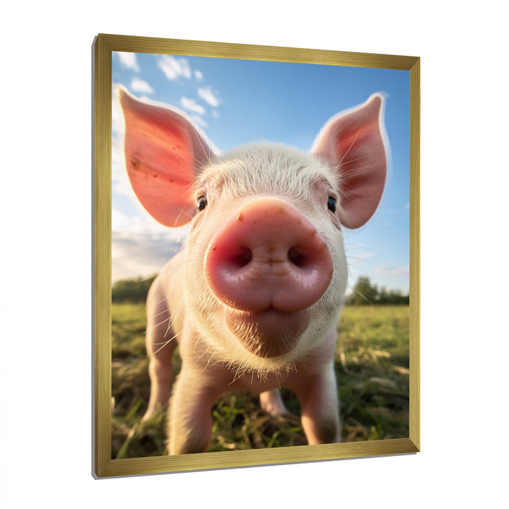 Pink Pig Curious Snout Pig - Pig Home Decor Art