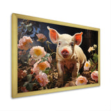 Pink Pig Joyful Oinker - Pig Living Room Wall Art