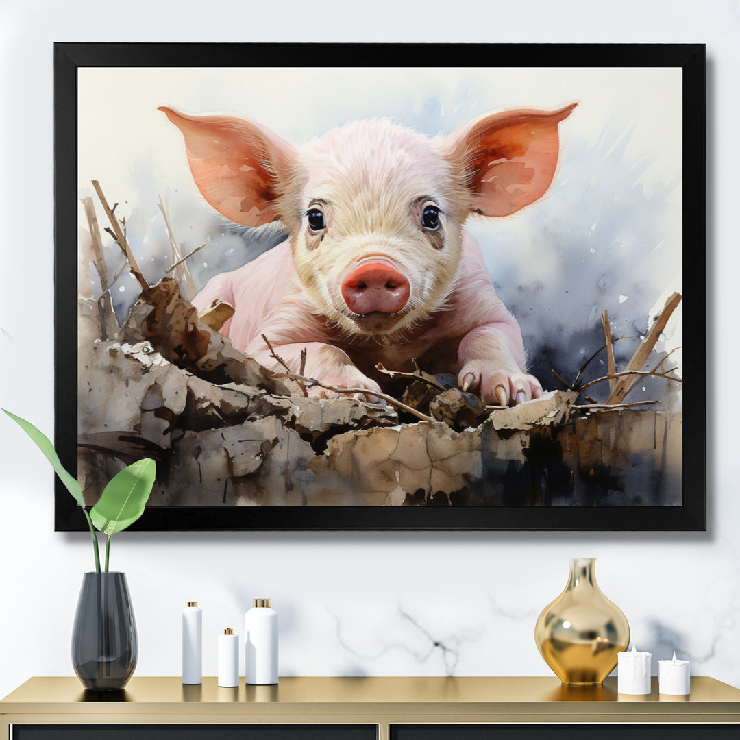 Pig Joyful Oinker - Pig Bedroom Wall Art