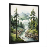 Green Pine Tree Eternal Guardians I - Floral Canvas Wall Art