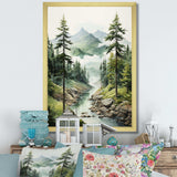 Green Pine Tree Eternal Guardians I - Floral Canvas Wall Art