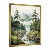 Green Pine Tree Eternal Guardians I - Floral Canvas Wall Art