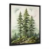 Green Pine Tree Eternal Guardians II - Floral Canvas Wall Art