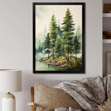 Green Pine Tree Eternal Guardians III - Floral Canvas Wall Art