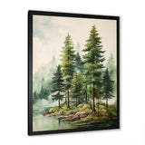 Green Pine Tree Eternal Guardians III - Floral Canvas Wall Art