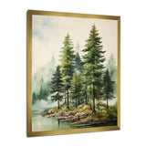 Green Pine Tree Eternal Guardians III - Floral Canvas Wall Art