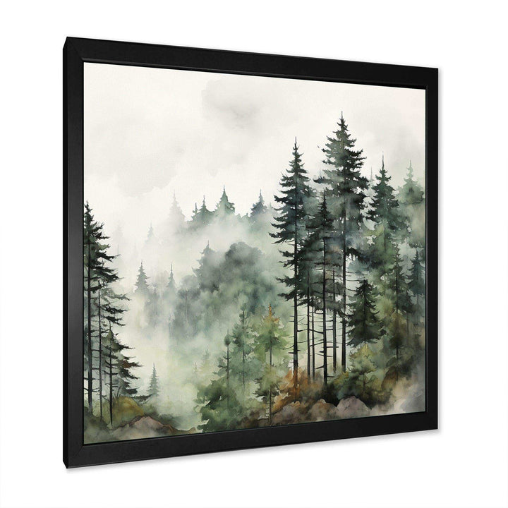 Idesignart pine tree misty morning i floral canvas wall art