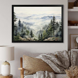 Pine Tree Misty Mountain I - Floral Canvas Wall Art